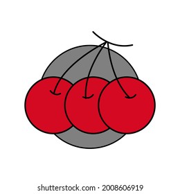 berry fruit vector illustration, great for fruit shop icons and as children's book covers