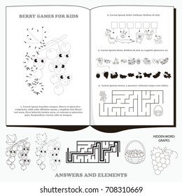 Berry Gaming Set Pages. Dot to dot educational game for kids.