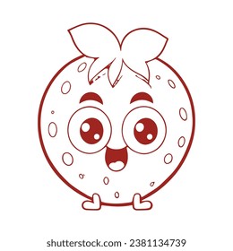 Berry hand drawing for children. Vector isolated illustrations for children's design.