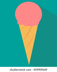 berry ice cream cone wihte shadow