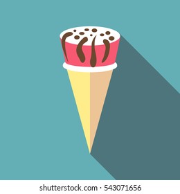 Berry ice cream icon. Flat illustration of berry ice cream vector icon for web