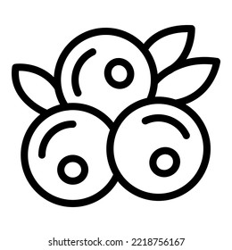 Vector de contorno de icono de Berry. dieta paleo. Vegan gratis