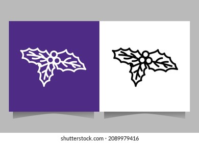 Berry icon .Sign Christmas element. Outline vector collection.