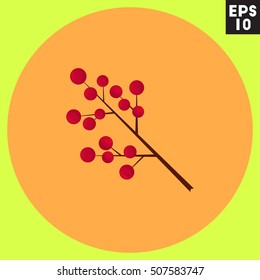 Berry icon in trendy flat style isolated on color background. Autumn symbol for your design, logo, UI. Vector illustration, EPS10.