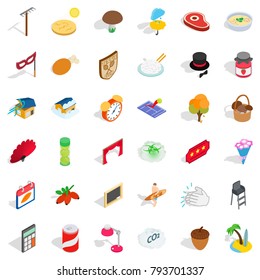 Berry icons set. Isometric style of 36 berry vector icons for web isolated on white background