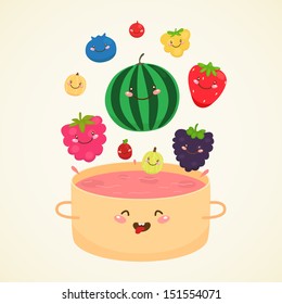 Berry jam: blueberry, cranberry, cloudberry, strawberry, BlackBerry, currant, cowberry, watermelon, raspberry