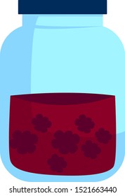 Berry jam, illustration, vector on white background.