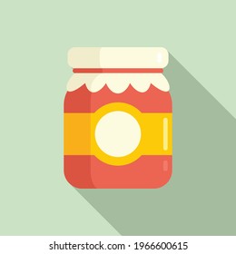 Berry jam jar icon. Flat illustration of Berry jam jar vector icon for web design