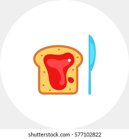 Berry Jam on Bread and Knife Icon