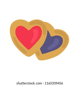 Berry jelly biscuits color vector icon. Flat design