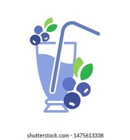 Berry juice logo template vector flat illustration icon design