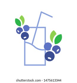 Berry juice logo template vector flat illustration icon design