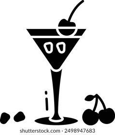 Berry juice solid glyph vector illustration