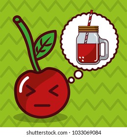 berry kawaii fruit with speech bubble character