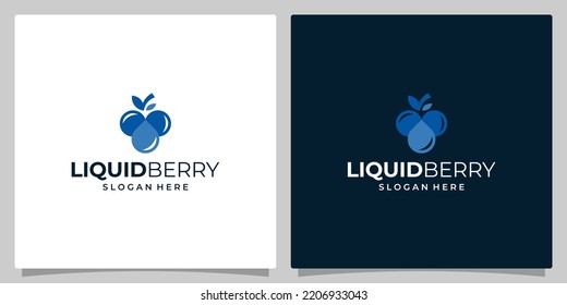 Berry logo design template with water oil logo. Premium vector