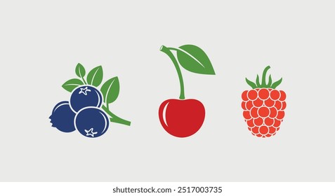 Berry logo. Isolated berry on vintage background