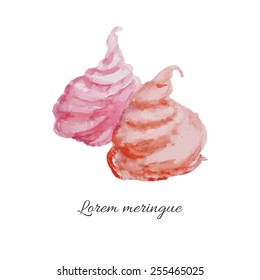 Berry meringue. Isolated