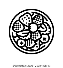 berry mix raw foodist line icon vector. berry mix raw foodist sign. isolated contour symbol black illustration