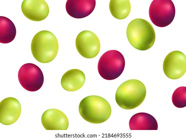 Berry mix, vector isolated realistic illustration. Green and red grapes on white background. Olives juicy berry. Vegan group macro food 3D symbol. Fruit organic diet