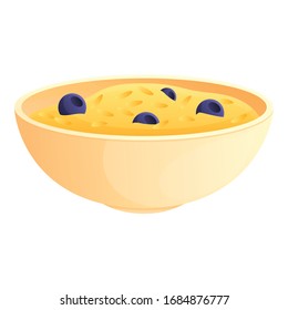 Berry oatmeal icon. Cartoon of berry oatmeal vector icon for web design isolated on white background