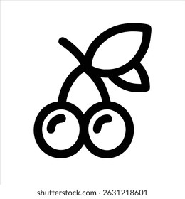 Berry object icon modern art design black and white with bold outline 
