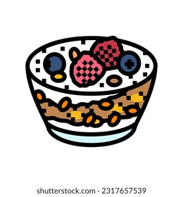 berry parfait sweet food color icon vector. berry parfait sweet food sign. isolated symbol illustration