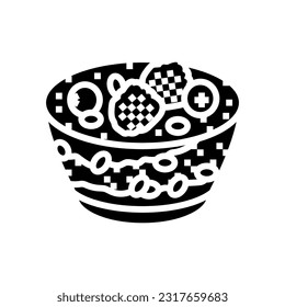 berry parfait sweet food glyph icon vector. berry parfait sweet food sign. isolated symbol illustration
