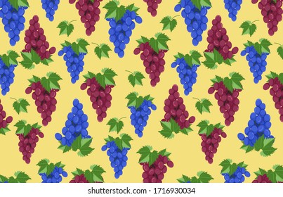 patrón de bayas, uvas, racimos de uvas. gráficos vectoriales.