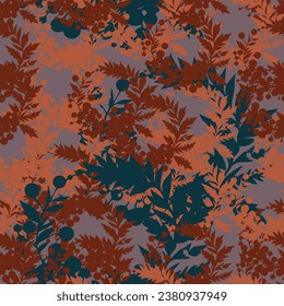 Patrón de berry de hojas y ramas resaltadas sobre un fondo blanco. Otoño y Año Nuevo. Ilustración del vector