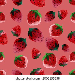 Berry pattern, summer mood with strawberry accent