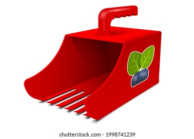 Berry picker on white background. Vector illustration.