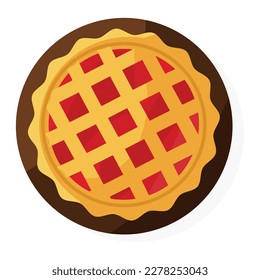 Berry pie cartoon style vector illustration flat