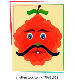 Berry. Raspberries. Vector image