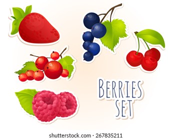 berry, ripe, bright, set, raspberry, razz, cherry, strawberry, black currant, 