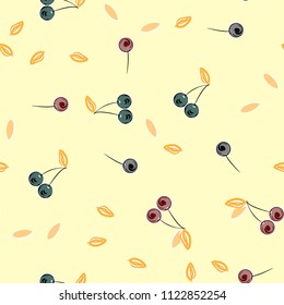 Berry seamless pattern with cherry. Background with cherries.