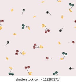 Berry seamless pattern with cherry. Background with cherries.