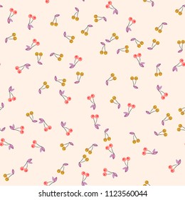 Berry seamless pattern with cherry. Background with cherries.