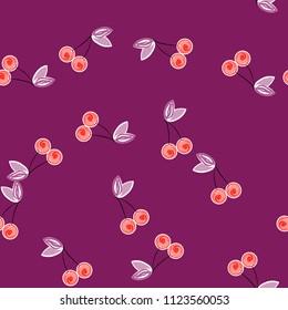 Berry seamless pattern with cherry. Background with cherries.