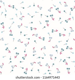 Berry seamless pattern with cherry. Background with cherries.