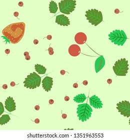 Berry seamless pattern with cherry. Background with cherries.