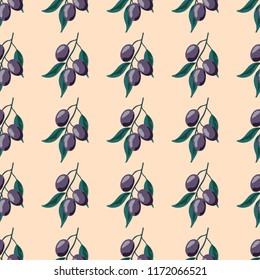 Berry seamless pattern with plums.