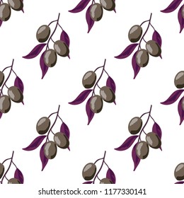 Berry seamless pattern with plums.