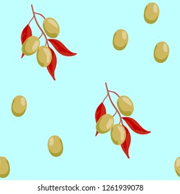 Berry seamless pattern with plums.