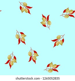 Berry seamless pattern with plums.