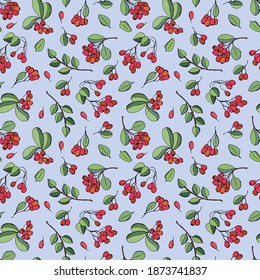 Patrón sin costuras de Berry. Bayas rojas de fondo azul. Diseño para tela, textil, papel pintado, embalaje.