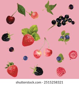 Berry seamless pattern vector design