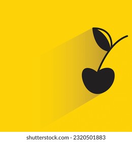 berry with shadow on yellow background