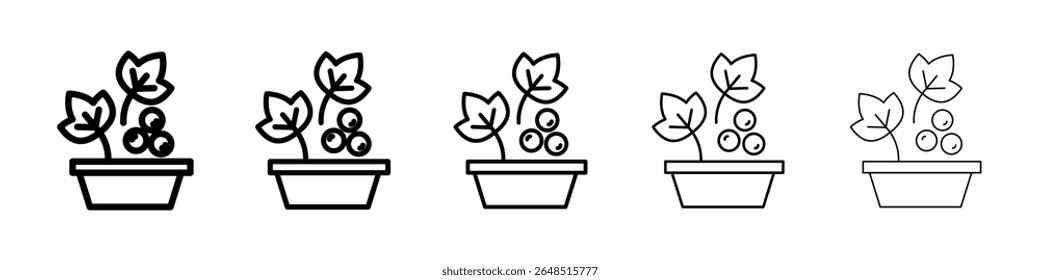 Berry shrubs and vines icon filled flat sign concept for web design.