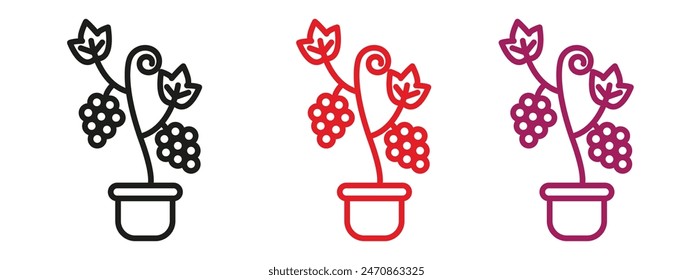 Berry shrubs and vines icon mark in filled style