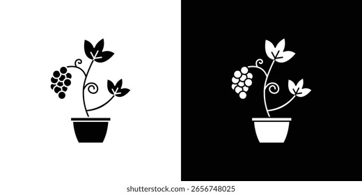 Vector de iconos de arbustos y vides de bayas